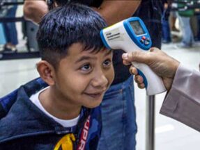 Forehead fever screening done wrong